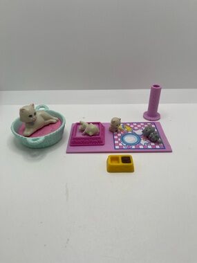 Vintage Littlest Pet Shop LPS Mommy cat and baby kittens kitties Kenner